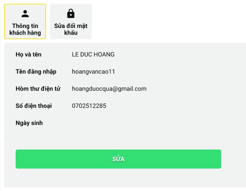 Xác minh tài khoản cá nhân